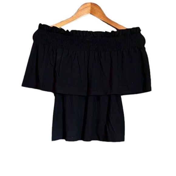 Rebecca Minkoff black off the shoulder tee. Size small - Picture 1 of 6